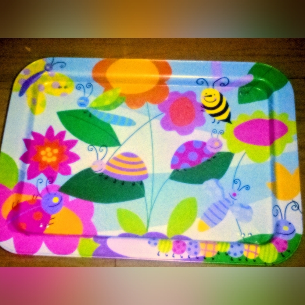 Colorful Floral and Insect Design Tray - Picture 5 of 12